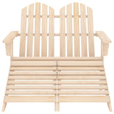 Garden Chair Natural Wood Solid Fir Wood 2-Seater Detachable 315912