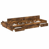 Storage Bed Frame Smoked oak 120 x 200 cm Engineered wood 3335305