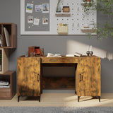 Desk Smoked Oak 140x50x75 cm Engineered Wood 817552