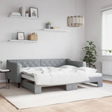 Daybed with Trundle without Mattress Light Grey 90x190 cm Single 3197495