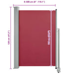 Patio Retractable Side Awning 120x300 cm Red 48345