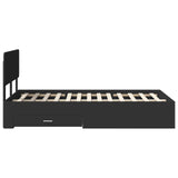 Bed Frame with Headboard Black 135 x 190 cm Engineered Wood 3412383