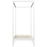 Canopy Bed Frame without Mattress White Solid Wood 90x200 cm 283262