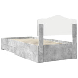Bed Frame with Drawer Concrete Grey 90 x 200 cm Engineered Wood 3413241