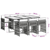 Garden Dining Set Black 3211627