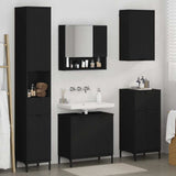 Bathroom Furniture Set with Drawer Black Engineered wood, Metal 3393114