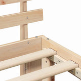 Bed Frame with Headboard Natural 140 x 200 cm Solid Pine Wood 872608