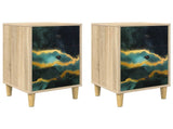 Bedside Cabinet WIJHE 2 pcs Sonoma Oak 36 x 33 x 60 cm 8007280