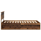Bed Frame with Headboard Old Wood 100 x 200 cm Solid Pine Wood 3410643