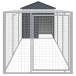 ZNTS Chicken Cage with Run Anthracite 117x405x123 cm Galvanised Steel 3189069