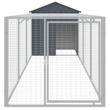 Chicken Cage with Run Anthracite 117x405x123 cm Galvanised Steel 3189069
