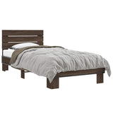 Bed Frame without Mattress Brown Oak 90x200 cm 845746