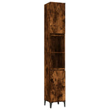 Bathroom Cabinet Smoked Oak 30x30x190 cm Engineered Wood 819801