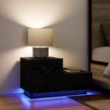 Bedside Cabinet Black Oak 70 x 36 x 40.5 cm Engineered Wood 863065
