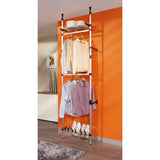 ZNTS Telescopic Wardrobe System with Rods and Shelf Aluminium 321107