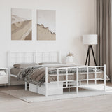 Metal Bed Frame without Mattress with Footboard White 150x200cm 355630