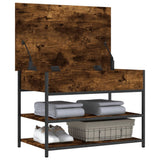 Shoe Bench Smoked Oak 70x42.5x50 cm Engineered Wood 839030