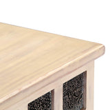 247670 Storage Box White 110x40x45 cm Solid Acacia Wood