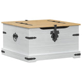 Storage box with Shelf White 78 x 78 x 45 cm Solid Pine Wood 42024939