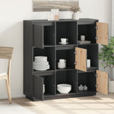 Highboard Grey 110.5x35x117 cm Solid Wood Pine 814371