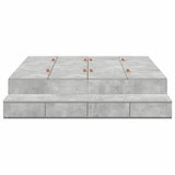 Storage Bed Frame Concrete Grey 150 cm Engineered Wood 3335648