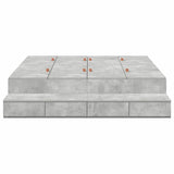 Storage Bed Frame with Door Concrete Grey 236.5 x 150 x 31.5 cm 3335648