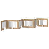 Dog Gate with Stands 6 pcs Artisan Oak 80 x 60 cm 892144