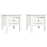 Side Tables 2 pcs White 40x40x39 cm Solid Wood Pine 813787