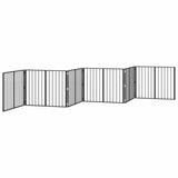 Dog Gate 6 pcs Black 100 x 80 cm Galvanised Steel 891994