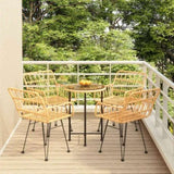 ZNTS 5 Piece Garden Dining Set Poly Rattan 3157837