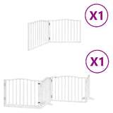 Dog Gate with Door Foldable 6 Panels White 480 cm Poplar Wood 3155617