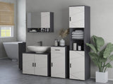 Line Embossed Tall Bathroom Storage Cabinet - Grey T3398P343527