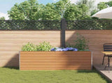Garden Raised Bed Light Brown 195 x 50 x 68 cm Galvanised Steel 42017353