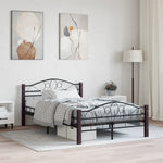 ZNTS Bed Frame without Mattress Black Metal 120x200 cm 285292