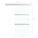 Sliding Door with Soft Stops ESG Glass and Aluminium 90x205 cm 288056