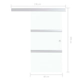 Sliding Door with Soft Stops ESG Glass and Aluminium 90x205 cm 288056