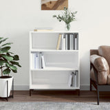 Bookcase High Gloss White 69.5x32.5x90 cm Engineered Wood 828366