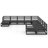 11 Piece Garden Lounge Set Solid Pinewood 3076048