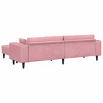 Velvet Sofa with Cushion 3 pcs Pink 208 cm Velvet 3335175