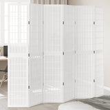 Room Divider 6 Panels White Solid Wood Paulownia 358795
