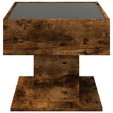 Coffee Table with LED Smoked Oak 70x50x45 cm Engineered Wood 847536