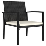 ZNTS 5 Piece Outdoor Dining Set Poly Rattan Black 3100409