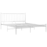 Bed Frame without Mattress White Metal 200x200 cm 325028