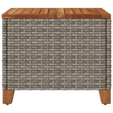 Garden Table Grey 45x45x37 cm Poly Rattan Acacia Wood 366326
