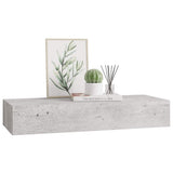 Wall-mounted Drawer Shelf Concrete Grey 60x23.5x10cm MDF 330265