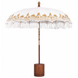 Balinese Parasol with Base 210-220 cm Cream and Brown 3433019