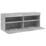 TV Wall Cabinet with LED Lights Concrete Grey 100x30x40 cm 837214