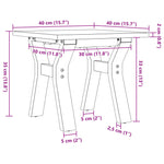 ZNTS Coffee Table Y-Frame 40x40x35 cm Solid Wood Pine and Steel 3282702