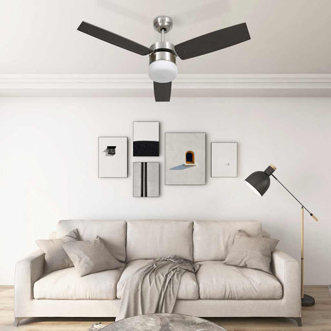 Ceiling Fan with Light and Remote Control 108 cm Dark Brown 51491
