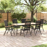 Garden Chair Set of 6 Black Plywood Standard Foldable 312187